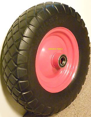 BARROW WHEEL SOLID RUBBER 15 X 4.80 4.00 8 DOUBLE HUB 25mm AXLE BORE NEW