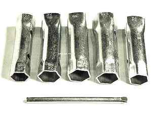 TUBE SPANNERS HEX & SQUARE ENDS 5 PC SET - BRAND NEW.