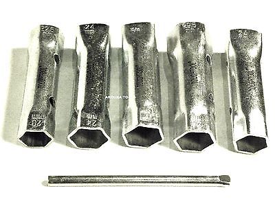 TUBE SPANNERS HEX & SQUARE ENDS 5 PC SET - BRAND NEW.