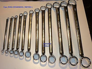 RING SPANNERS CrV STEEL-12pce SET- METRIC SIZES ( 6 - 32 ) mm - NEW