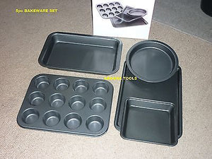 BAKEWARE SET 5pc - NON STICK - NEW IN BOX.