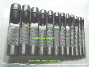 HOLLOW PUNCH, GASKET MAKING PUNCH SET, 12 pc- BRAND NEW.