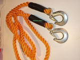 TOW ROPE - 2.5 m POLY BRAIDED ROPE WITH SAFETY HOOKS - NEW
