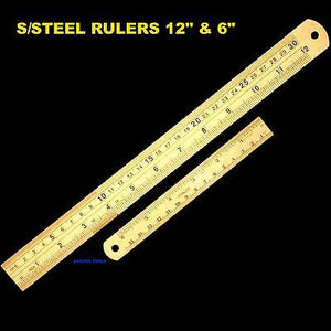 STAINLESS STEEL RULERS 6 & 12 INCH LONG- BRAND NEW.