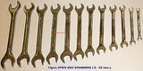 SPANNERS OPEN END Cr V STEEL-12 pc SET- METRIC SIZES ( 6 - 32 ) mm - NEW