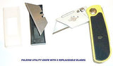 UTILITY KNIFE SOLID METAL FOLD AWAY WITH 6 REPLACEABLE BLADES- BRAND NEW.