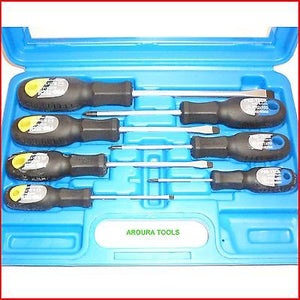 SCREWDRIVER SET 7 PC - CHROME MOLLY STEEL -TOP QUALITY- NEW