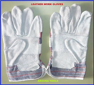 WORK GLOVES LEATHER - MEN'S SIZE - NEW