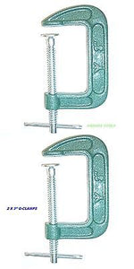 G CLAMPS 75mm ( 3 INCH ) - 2 pc SET- CAST IRON - HEAVY DUTY  -  BRAND NEW.