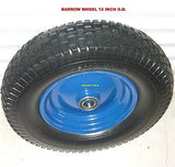 BARROW WHEEL SOLID FLAT FREE ( 16 X 4.50-8 ) DOUBLE HUB-25mm AXLE BORE - NEW.