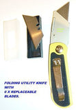 UTILITY KNIFE SOLID METAL FOLD AWAY WITH 6 REPLACEABLE BLADES- BRAND NEW.