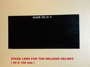 WELDING HELMET SPARE BLACK GLASS LENS ( 50 X 108 mm ) - BRAND NEW.