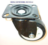 CASTOR HAND TROLLEY WHEEL ( 100 X 38 ) mm SWIVEL BASE - HEAVY DUTY- BRAND NEW.