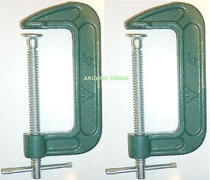 G CLAMPS 100 mm (4 INCH) - 2 pc SET- CAST IRON - HEAVY DUTY  -  BRAND NEW.