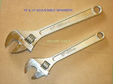 ADJUSTABLE WRENCH SPANNERS 10" & 12" LONG DROP FORGED STEEL, BRAND NEW