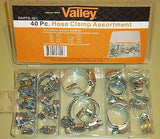 HOSE CLAMPS 40 pc ASSORTMENT KIT ( 1/2" TO 1-1/2" ) - NEW.