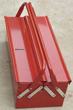 TOOL BOX  ALL METAL- 3 TRAY- FOLDING CANTILEVER TYPE WITH TWO HANDLES- NEW.