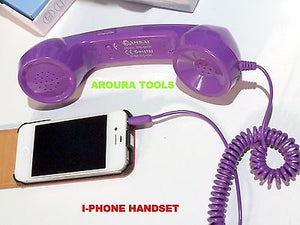 IPHONE HANDSET - MINIMIZES RADIATION EXPOSURE- IN FUNKY COLORS - NEW