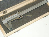 VERNIER CALIPERS METAL (0 - 150 mm ) 6" -  IN WOODEN CASE- NEW.