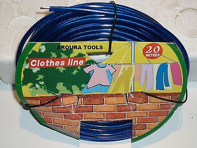 CLOTHES LINE 20 METER NYLON COATED MULTI STRAND WIRE- NEW
