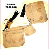 NAIL & TOOL BAG 11 POCKET, MOBILE HOLDER HAMMER HOLDERS HEAVY DUTY LEATHER- NEW.