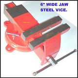 VICE STEEL 6 INCH WIDE JAWS  BENCH TYPE WITH ANVIL- NEW IN BOX