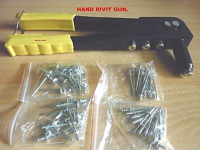 HAND RIVIT GUN WITH POP RIVITS (2.4 TO 4.8 mm ) - NEW.