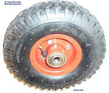 TROLLEY WHEEL 10 INCH Diam-  PNEUMATIC- 4 PLY RADIAL - DOUBLE HUB- 16 mm AXLE BORE.