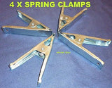 SPRING CLAMPS PLATED STEEL- 4 inch LONG -  SET OF 4  - NEW