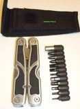 MULTI TOOL-27 IN 1 - STAINLESS STEEL- WITH 12 ACCESSORIES & BELT POUCH - NEW
