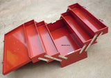 TOOL BOX -5 TRAY- ALL METAL- FOLDING CANTILEVER TYPE WITH TWO LOCK CATCHES- NEW.