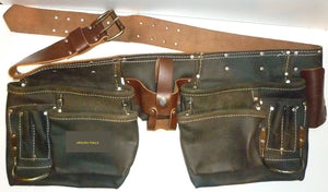 TOOL & NAIL LEATHER APRON TWIN BAG HEAVY DUTY WITH PLENTY OF POCKETS- BRAND NEW.