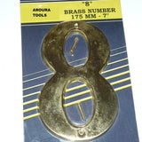 BRASS NUMBERS HOUSE NUMBERS ( A, B, 0 TO 9 ) , 7 INCH SIZE- BRAND NEW.