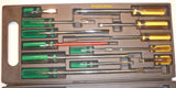 SCREWDRIVER SET - 13 PC HARDENED STEEL, MAGNETIC TIPS, PLASTIC CASE- BRAND NEW.