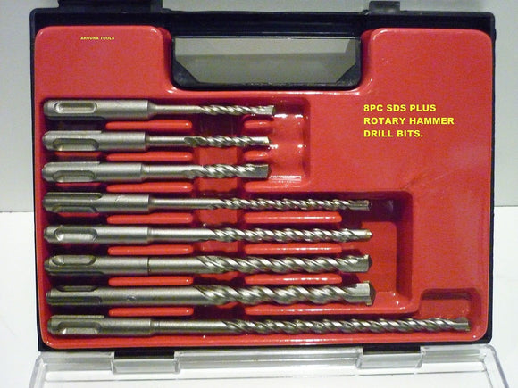 MASONRY DRILL BITS- SDS PLUS - 8pc SET- NEW IN CASE.