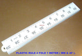 RULER FOLDING 4 FOLD PLASTIC,1 M LONG, CARPENTERS RULER - MM & INCH, BRAND NEW .