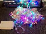 200 LED STRING LIGHTS 24 V Multicolored  / WHITE WITH 8 FUNCTION CONTROLLER - NEW