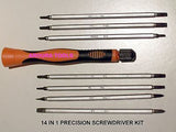 PRECISION SCREWDRIVERS 14 SIZES IN 1 - NEW IN CASE.