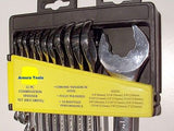SPANNERS 12 pc RING & OPEN END Cr V STEEL ( HEX DRIVE  METRIC & AF SIZES ) - NEW.