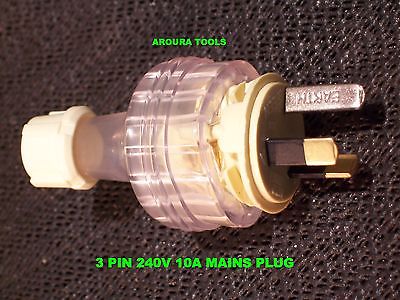 3 PIN REWIRE-ABLE BACK ENTRY PLUG 240 V -10 A  - NEW