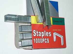 STAPLES FOR YOUR STAPLE GUN 6, 8,10,12 mm SIZES IN 1000 PC BOXES - NEW