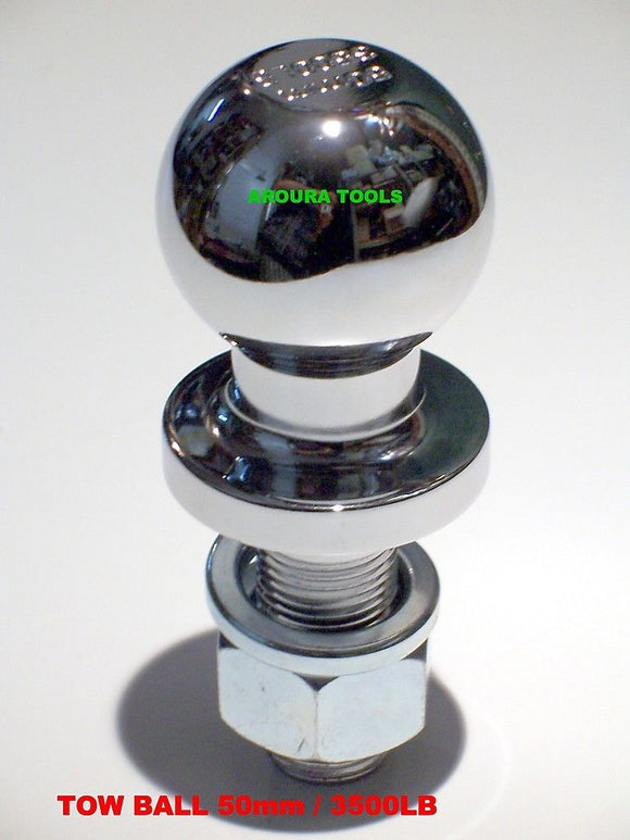 TOW BALL 50 mm /  3500 LB CHROME PLATED - NEW.