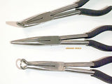 LONG NOSE PLIERS 3pce SET, 11 INCH SIZE - DROP FORGED STEEL - NEW.