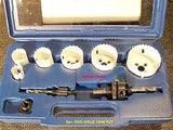 HOLE SAW KIT - 9 pce- H.S.S.- BI-METAL - ( 22 to 64 mm ) - NEW.