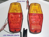 LED TRAILER LIGHTS 12V- A PAIR WITH STOP/ TAIL/INDICATORS - NEW
