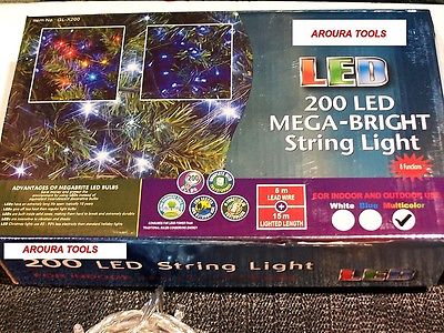 200 LED STRING LIGHTS 24 V Multicolored  / WHITE WITH 8 FUNCTION CONTROLLER - NEW