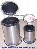 PEDAL BINS STAINLESS STEEL 3L & 12L- NEW IN BOX.