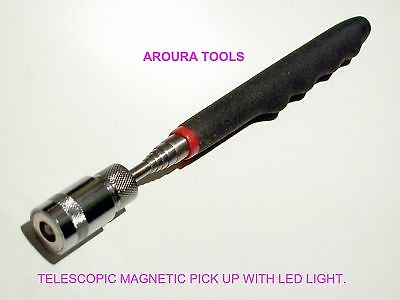 MAGNETIC PICK UP TOOL WITH LED LIGHT TELESCOPIC - NEW