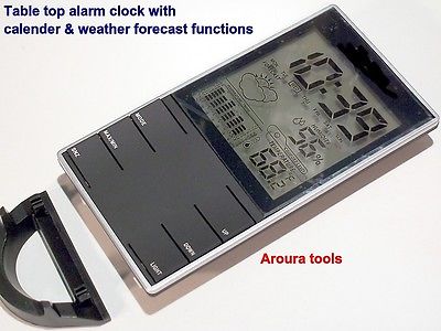 CLOCK DIGITAL WITH ALARM / CALENDAR / WEATHER FORECAST FUNCTIONS - NEW.