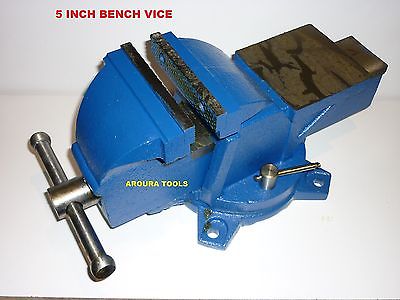 VICE BENCH TYPE SWIVEL BASE AND ANVIL 5 INCH WIDE JAWS- NEW IN BOX